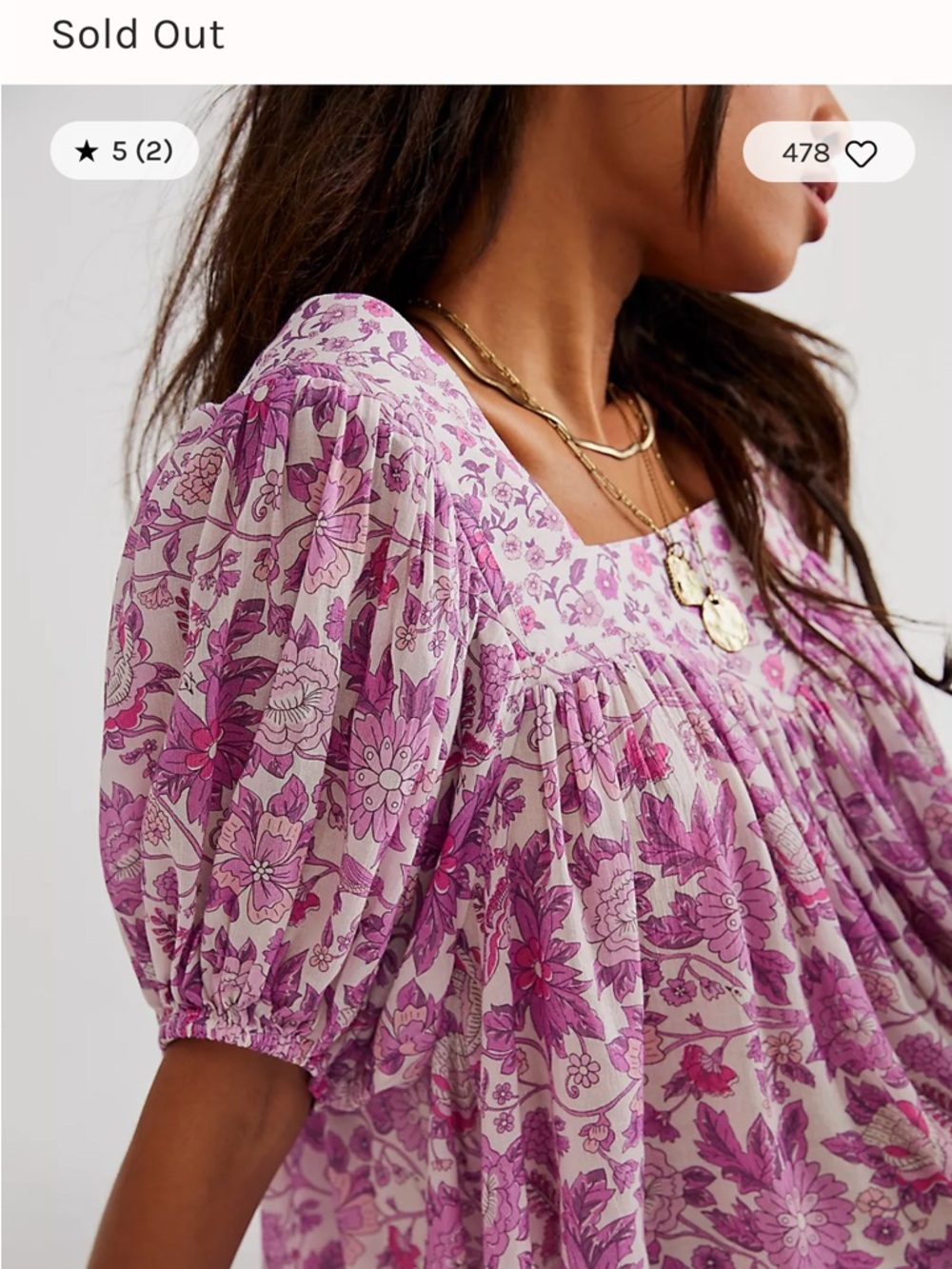 Spell Mossy Short Sleeve Blouse Free People XS Boho Vintage Floral - Picture 2 of 11